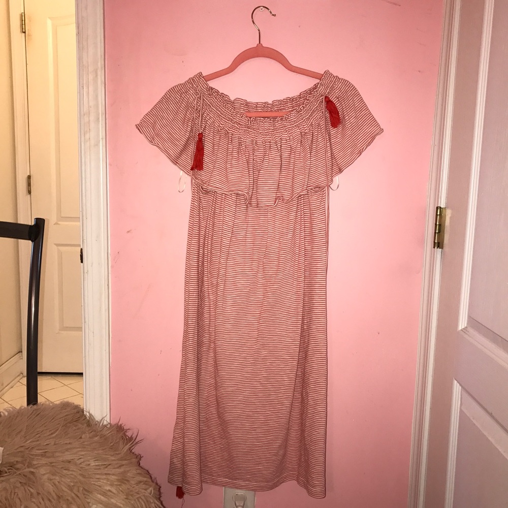 Red & White Maxi Dress